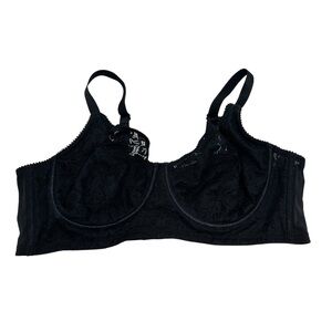Deesse‎ | Black Lace Longline Unlined Underwire Bra Size 42C